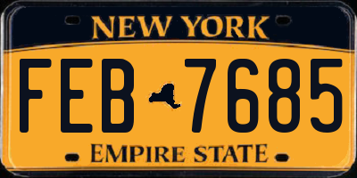 NY license plate FEB7685
