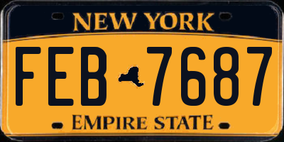 NY license plate FEB7687