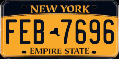 NY license plate FEB7696