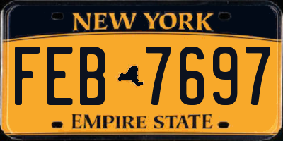 NY license plate FEB7697