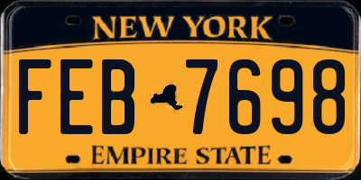 NY license plate FEB7698