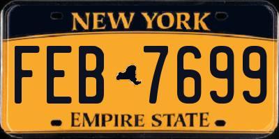 NY license plate FEB7699