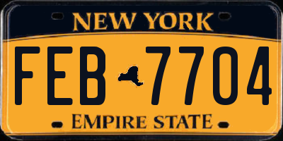 NY license plate FEB7704
