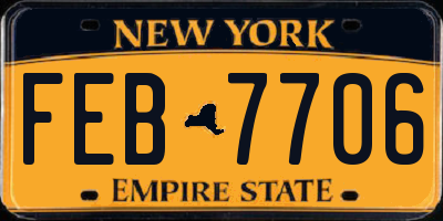 NY license plate FEB7706