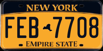 NY license plate FEB7708