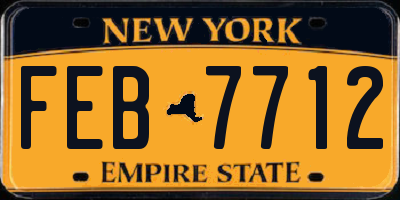 NY license plate FEB7712