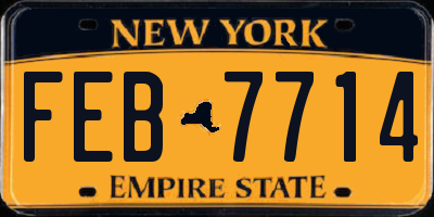 NY license plate FEB7714