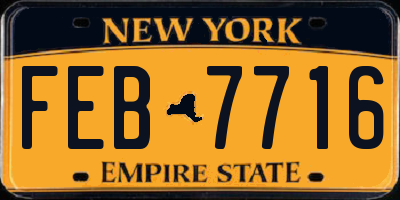 NY license plate FEB7716