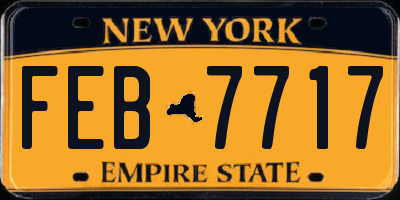 NY license plate FEB7717