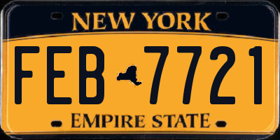 NY license plate FEB7721