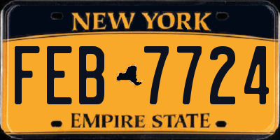 NY license plate FEB7724
