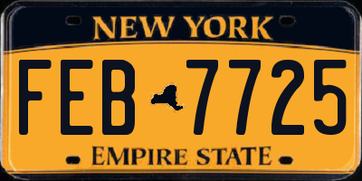 NY license plate FEB7725
