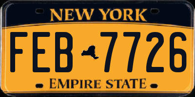 NY license plate FEB7726