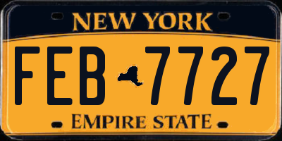 NY license plate FEB7727
