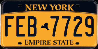 NY license plate FEB7729