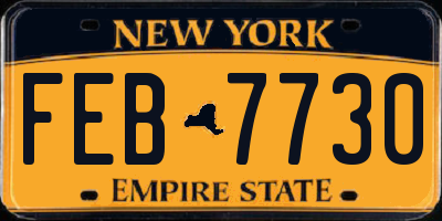 NY license plate FEB7730