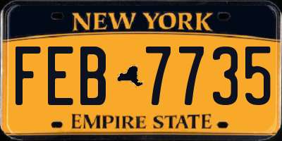 NY license plate FEB7735