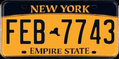 NY license plate FEB7743