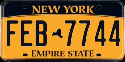 NY license plate FEB7744