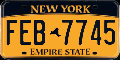 NY license plate FEB7745