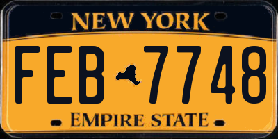 NY license plate FEB7748