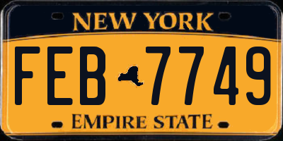 NY license plate FEB7749