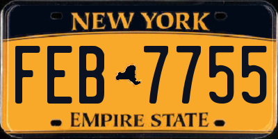 NY license plate FEB7755