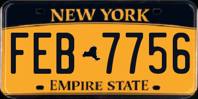 NY license plate FEB7756
