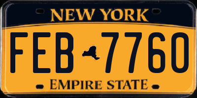 NY license plate FEB7760