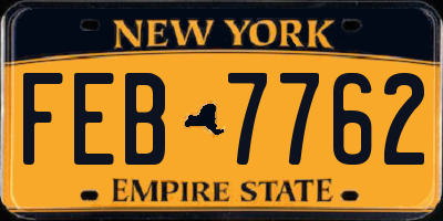 NY license plate FEB7762
