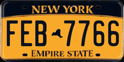 NY license plate FEB7766