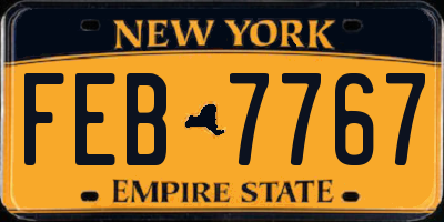 NY license plate FEB7767
