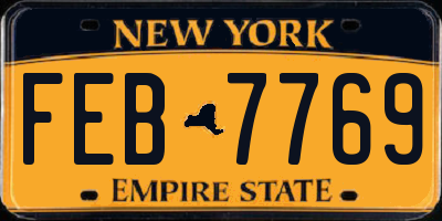 NY license plate FEB7769