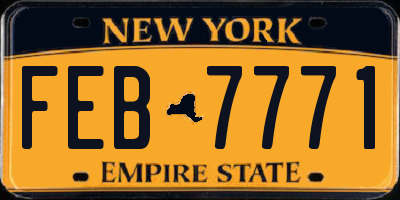 NY license plate FEB7771