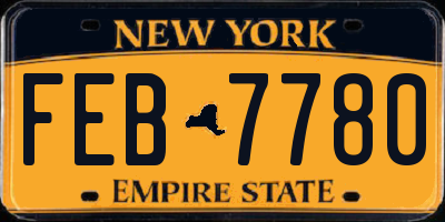 NY license plate FEB7780