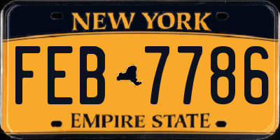 NY license plate FEB7786