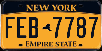 NY license plate FEB7787