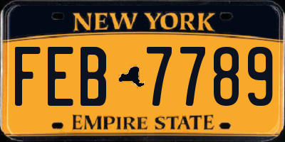 NY license plate FEB7789