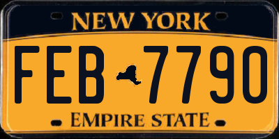 NY license plate FEB7790
