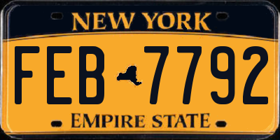 NY license plate FEB7792