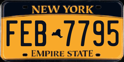 NY license plate FEB7795