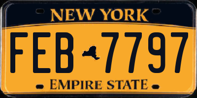 NY license plate FEB7797