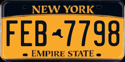 NY license plate FEB7798