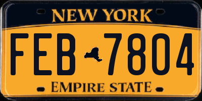 NY license plate FEB7804