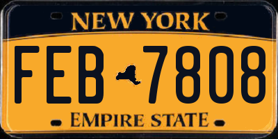 NY license plate FEB7808