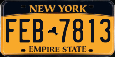 NY license plate FEB7813