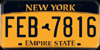 NY license plate FEB7816