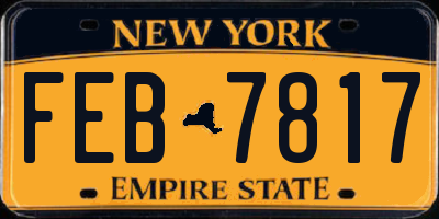 NY license plate FEB7817