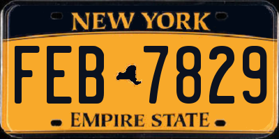 NY license plate FEB7829