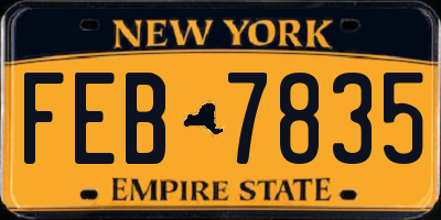 NY license plate FEB7835